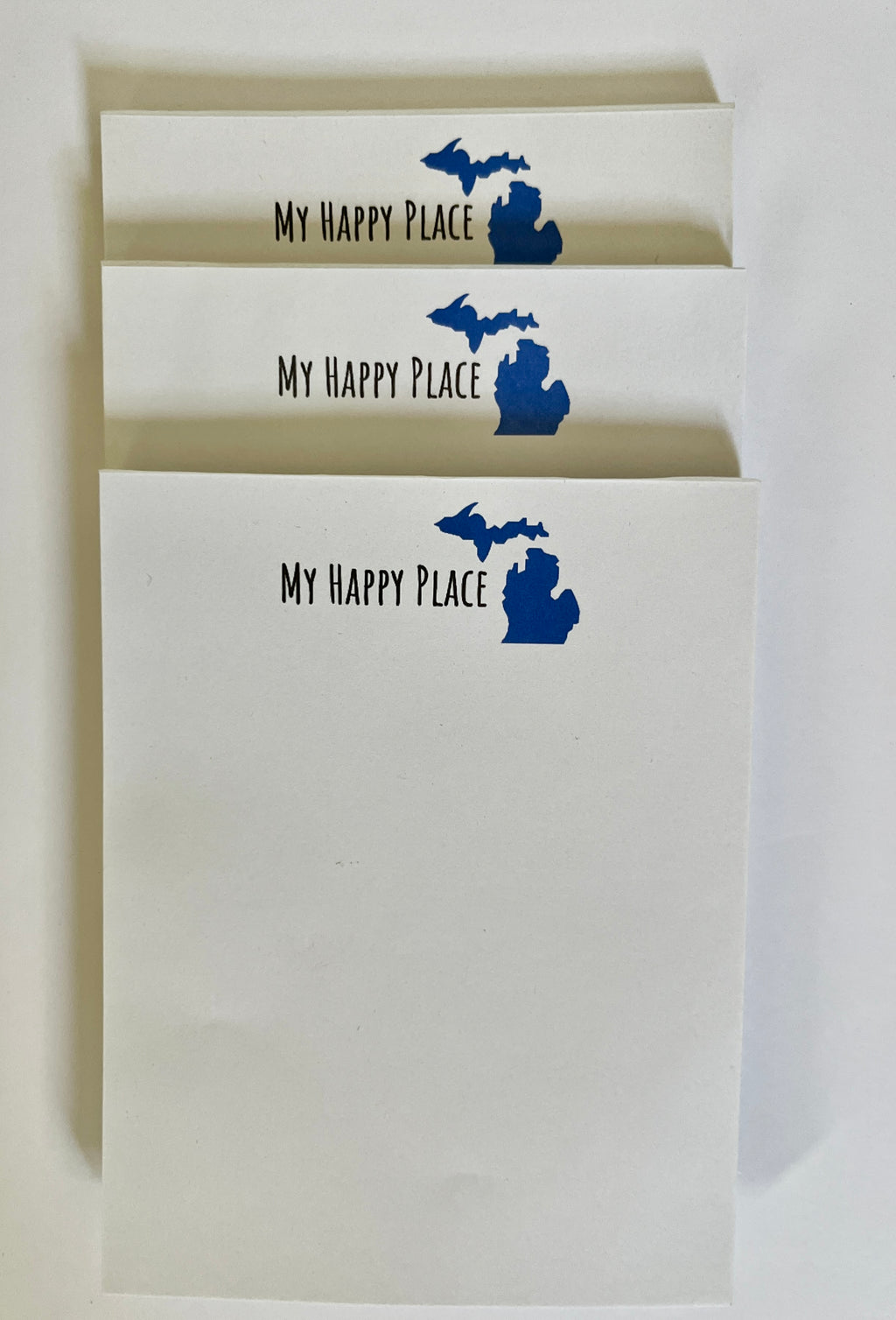 3 Pack My Happy Place State of Michigan notepads