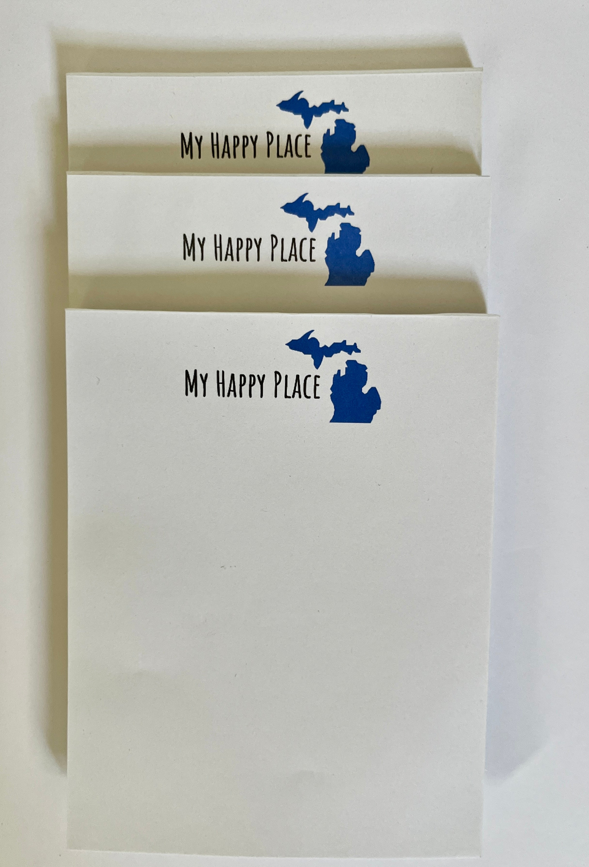 3 Pack My Happy Place State of Michigan notepads